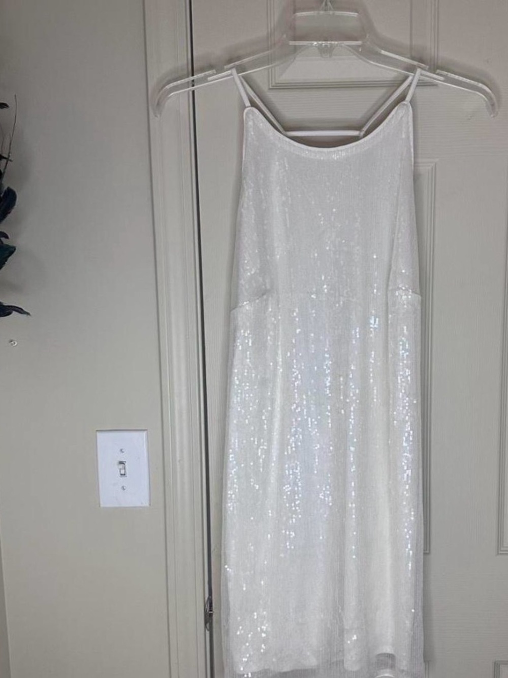 a new day White Sequin Backless Slip Dress